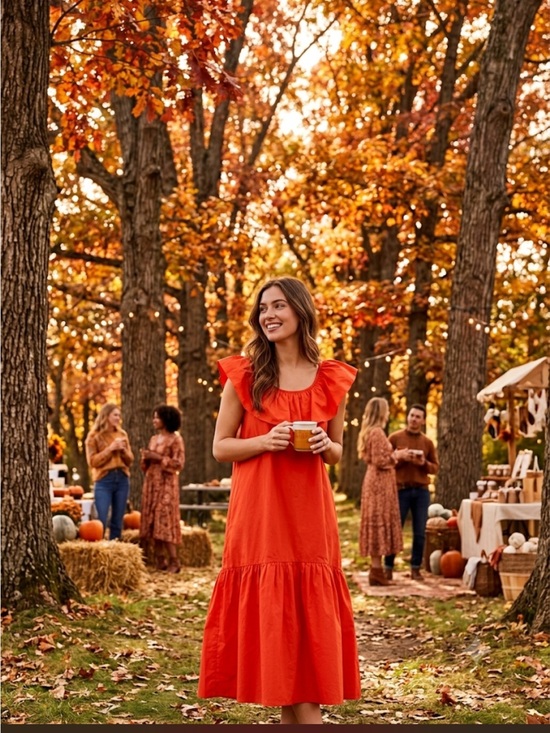 Anthropologie Dresses & Skirts - Anthropology ruffled orange dress nwt whit two 208$ value ptp 21